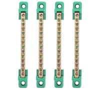4 Pièces Bornier Terre en Cuivre à Double Base | Blocs de Jonction Électriques, Jonction Fil de Terre, Borne à 12 Trous, pour Boîtes de Dérivation, Bateaux et Circuits