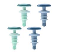 4 Pièces Bouchon de Bouteille de Vin en Silicone Réutilisable | Protection Anti-poussière et Anti-odeur, Vert et Bleu, Petite Taille Délicate, Usage Multipurpose