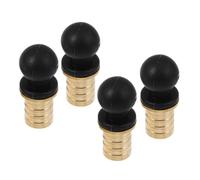 4 Pièces Bouchon de Vin en Liège Forme Gourde Réutilisable pour | Laiton, Silicone et Plastique, Insertion Facile, Style Classique, pour Flacons Gourde, Service Hôtelier ou Restauration