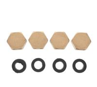 4 Pièces Bouchon Femelle en Laiton 3/4 Pouces Joint, Cache Tuyau | Pièces de Rechange pour Plomberie Domestique, Convient aux Raccords 3/4 Pouces et Radiateurs