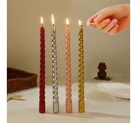 4 pièces - Bougeoirs à ficelle de style européen colorés de 10 pouces, convenant à la décoration d'intérieur, parfaits pour les dîners romantiques aux chandelles et les décorations de mariage. Ajoutez