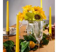 4 pièces Bougie classique/à rayures verticales/spirale de 10 pouces de couleur jaune, bougeoirs sans goutte et sans parfum, convient pour la décoration de la maison, durée de combustion jusqu'à 8 heur