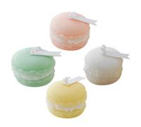 4 Pièces Bougie Parfumée Décorative Macaron, Paraffine et Soja | Cylindre Simple et Mignon, Lumière D’appoint pour Coupure, Table, Chambre, Église Couleur Aléatoire