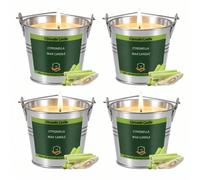 4 pièces Bougies à la citronnelle pour l'extérieur, boîtes de conserve en métal mini créatives et étanches, bougies à la citronnelle pour l'extérieur, bougies en boîte de conserve en métal, cire de so