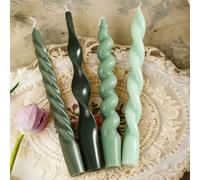 4 pièces Bougies torsadées de couleur Morandi, cire de soja parfumée faite à la main, combustion longue durée, décoration de maison et de chambre à la mode, décoration de centre de table de mariage, l