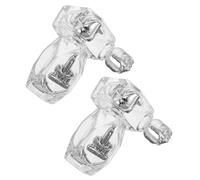4 Pièces Bouteille en Verre de 16ml pour Eau Bénite, Rose Argenté | Rechargeable et Portable, Usage Maison ou Église, Flacon Transparent avec Couvercle Rose, Baptême