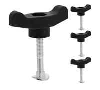 4 Pièces Bouton de Poignée de Tondeuse à Gazon Noir | Acier ABS, Design Ergonomique à Ailettes, Ajustement, Boulon et Écrou pour Atelier