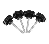 4 Pièces Bouton Étoile de Serrage Rapide en Plastique Noir | Poignée à Vis Moletée, Contrôle Précis et Antidérapant, Usage Polyvalent, Professionnels et Bricoleurs
