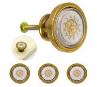 4 Pièces Bouton Rond Blanc en Alliage de Zinc | Finition Résistante à Décoloration, Surface Lisse, Usage Polyvalent Cuisine, Maison et Bibliothèque