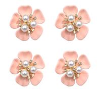 4 pièces boutons de manchette de chemise couverture perles embelli fleur bouton pince pour robe chemise uniforme vêtements décoration boutons