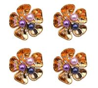 4 pièces boutons de manchette de chemise décoratifs pince perles pinces à boutons de fleurs pour robe de chemise embellissements de manteau uniforme couvertures décontractées