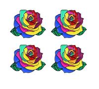 4 Pièces Broches de Rose Alliage Décorative pour Ambiance Noël | Lot Léger, Style Créatif et Floral, pour Veste ou Costume, Détail Chic et Pratique