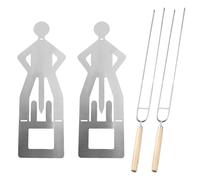 4 Pièces Brochettes à Viande en Acier Inoxydable pour Barbecue En Acier Inoxydable Pour Barbecue Brochettes de Barbecue Réutilisables, pour Camping, Pique-Nique, Jardin, Cuisine, Cadeaux pour Homme
