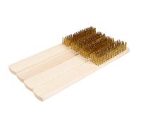 4 Pièces Brosse Cuivre à Manche Bois pour Lime, Nettoyage Précis | Poils Denses en Cuivre, Prise Ergonomique, Double Face Grattoir, Adaptée aux Dents de Lime, Chaînes Vélo et Entretien