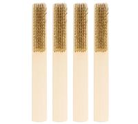 4 Pièces Brosse Métallique en Cuivre Antirouille Manche Bois | Brosse Perceuse Metal, Brosses de Nettoyage, Brosse Nettoyage Rotative, Brosse Métallique Nettoyage