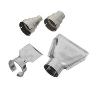 4 Pièces Buse Argentée pour Pistolet Thermique en Acier Inoxydable | Kit de Buses, Gaine Thermorétractable et Soudage Plastique, Pose Vinyle, Format 9,30x8,50x3,35cm