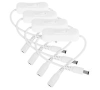 4 Pièces Câble D'interrupteur Dc 5,5x2,1mm 2a pour Lampes LED | Bouton Marche Arrêt, Deux Conducteurs en PVC Cuivre, Lot, Blanc, Connexion Simple