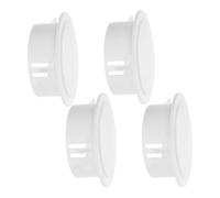 4 Pièces Cache-trou Mural Décoratif Rond en ABS Blanc pour Climatiseur | Plaque de Recouvrement Lisse, Fermeture Anti-poussière pour Ouverture Murale, Usage Maintenance et Hvac