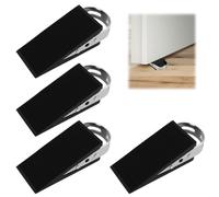 4 Pièces Cale de Porte Sol en Caoutchouc Haute Densité avec Poignée en Acier Inoxydable - Antidérapante Double Face, Solide et Portable, Pour Sécuriser Portes de Maison, Bureau, Hôtel et Entrepôt