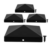4 Pièces Capuchon Carré de Clôture 4 Pouces, Toit Pyramidal | Protection Supérieure du Poteau, Pente D’évacuation et Finition Lisse, pour Jardin, Portails et Terrasses