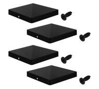 4 Pièces Capuchon Carré en Plastique Noir, Pyramide | Pente de Drainage, Pose Simple, Finition Lisse et Moderne, pour Jardin, Terrasse, Garde-corps et Bois Traité