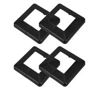 4 Pièces Capuchon de Base pour Poteau de Clôture 4x4 Noir, Modèle fendu | Plastique Vinyle Carré, Dissimule les Têtes de Vis, Retrait Facile pour Balustrades de Porche et Escaliers