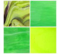 4 Pièces Carreaux de Verre Verts pour Mosaïque, et Décor | Verre Poli, Surface Brillante Texturée, pour Projets Vitraux, Décoration de Table et Atelier Créatif