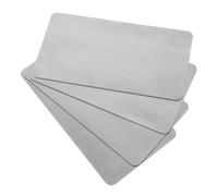 4 Pièces Cartes Signalétiques Vierges en Acier Inoxydable 6x3 | Gravure, Écriture au Stylo, Autocollants, Identification Claire, Usage pour Tables de Restaurant