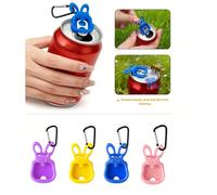 4 pièces Ce décapsuleur coloré et mignon en forme de lapin avec languette de tirage est un ouvre-bouteille simple et compact avec un joint anti-poussière. Il peut également être utilisé comme porte-cl