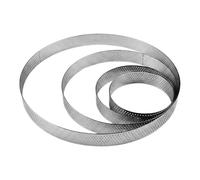 4 Pièces Cercle à Pâtisserie, 8/10/15/21 cm Cercle à Tarte Perforé | Anneaux à Tartes Ronds en Acier Inoxydable, Résistants à la Chaleur, pour Quiches, Gâteaux, Mousse