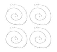 4 Pièces Chaîne Suspendre Métallique Argentée avec Crochets | Acier, Finition Lisse et Résistante aux Rayures, pour Bureaux, Pergolas de Jardin, Affichage Suspendu