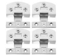 4 Pièces Charnière de Porte Vitrée Argenté sans Perçage en Acier | Espacement 30mm, Verre 3 à 7mm, Trou 4,5mm, Finition Brossée