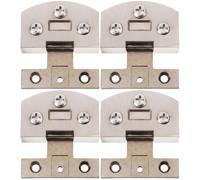 4 Pièces Charnière de Porte Vitrée en Acier Inoxydable sans Perçage 3 à | Finition Brossée Moderne, Résistance à Corrosion, Entraxe 30mm et Trou 4,5mm, Usage Hôtel et Rénovation