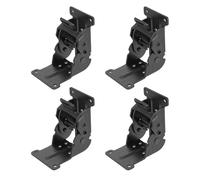 4 Pièces Charnière Pliante Autobloquante 180° à 90° | Acier Noir, pour Pieds de Meubles et Appuis de Table, Usage Buanderie ou Magasin