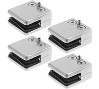 4 Pièces Clip D'étagère en Verre Rectangulaire en Acier Inoxydable | Perçage, Fixation Réglable Joint Caoutchouc, Épaisseur 9 à 12mm, pour Armoires et Bibliothèques