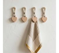 4 pièces Clips de serviette à suspendre instantanément en forme de cœur antidérapants. Support de serviette de cuisine, de torchon, de serviette de bain. Griffe résistante à la rouille et durable pour