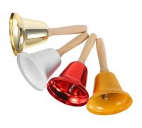 4 Pièces Clochette à Sonnerie Portative en Métal et Bois Vintage | Alarme Puissante pour Assistance Instantanée, Adaptée aux Enseignants, Personnel Soignant et Événements