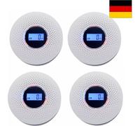 4 pièces CO Détecteur de fumée LED détecteur de gaz Détecteur de monoxyde de carbone Alarme CO