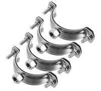 4 Pièces Collier Plomberie Fixation Robuste, en Acier Inoxydable | Clip D’irrigation Argenté, Résistant aux Intempéries, Surface Lisse sans Bavures, pour Réparations et Conduites D’eau