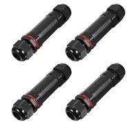 4 Pièces Connecteur Étanche Câble Électrique Ip68 Noir, Raccord | Nylon et Cuivre, Solution de Jonction Rapide et Ignifuge, pour Tunnel Light, Ferme, Maison