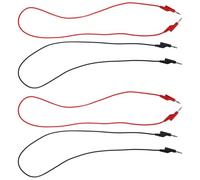 4 Pièces Cordons de Test à Fiche Banane Empilable 4 MM | PVC et Cuivre, Connexion Fiable et Conductivité Élevée, Usage Labo et Enseignement, 1 Mètre