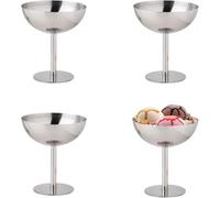 4 Pièces Coupe À Glace En Acier Inoxydable - 200ml Bol À Crème Glacée Coupes À Dessert En Acier Inoxydable, Verre À Champagne En AcierInoxydable Pour Crème Glacée, Dessert, Fruits, Apéritif, Pudding