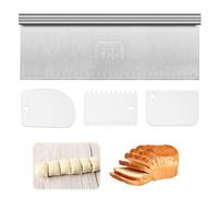 4 Pièces Coupe Pate, 30×12 cm Grattoir à Pâte en Acier Inoxydable avec Échelle de Mesure, Coupe Pate Boulangerie, Ramasse Légumes, Big Pastry Bench Scraper pour Gâteaux, Cakes, Pizzas, Tartes, Dough