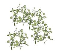 4 pièces Couronne de Verdure Artificielle Petite, Style Ferme, vert | Aspect Réaliste, Texture et Couleur Naturelles, sans Arrosage, pour Porte, Porche, Étagère, Intérieur