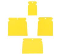 4 Pièces Couteau à Mastic en Plastique, 4 Tailles, Finition Murale | Lame Épaisse sans Bavure, Manche Courbé, pour Enduit et Joints, Usage Atelier
