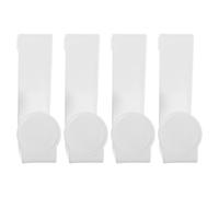 4 Pièces Crochet Mural pour Siège de Toilette, , Plastique Blanc en Z | Revêtement Antidérapant, Surface Douce sans Bavures, Installation sans Dommage, Rangement Séparé Pendant L’apprentissage