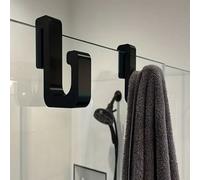 4 pièces Crochets de porte de salle de bain en verre, crochets pour peignoir/serviette à suspendre sans perçage pour la salle de douche ABS