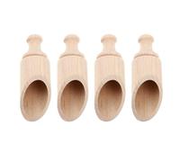 4 Pièces Cuillères à Sel en Bois Khaki, Lot Pratique