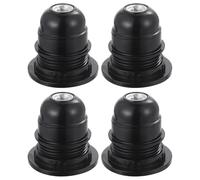 4 Pièces Culot E27 en Aluminium Noir, Socle de Douille | Douille Etanche, Connecteur Léger Sûr à Utiliser, Base Compatible E27, Finition Noire en Aluminium