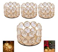 4 pièces de bougeoirs dorés, bougeoirs dorés en vrac pour centre de table de mariage, bougeoirs en verre de mercure pour décoration de la maison, mariage, dîner, fête, anniversaire, décorations de